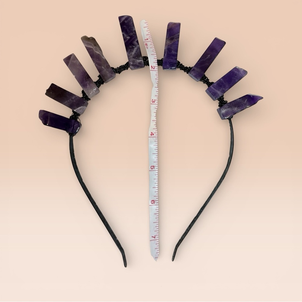 Amethyst Stone and Black Wire Headband - Picture 12 of 12